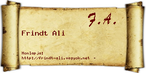 Frindt Ali névjegykártya